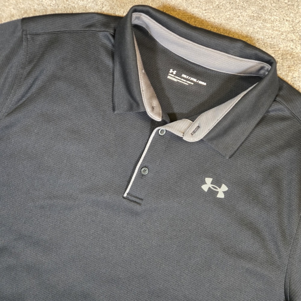 Under Armour Men's Black Polo Shirt 2XLT Performance Golf Polo